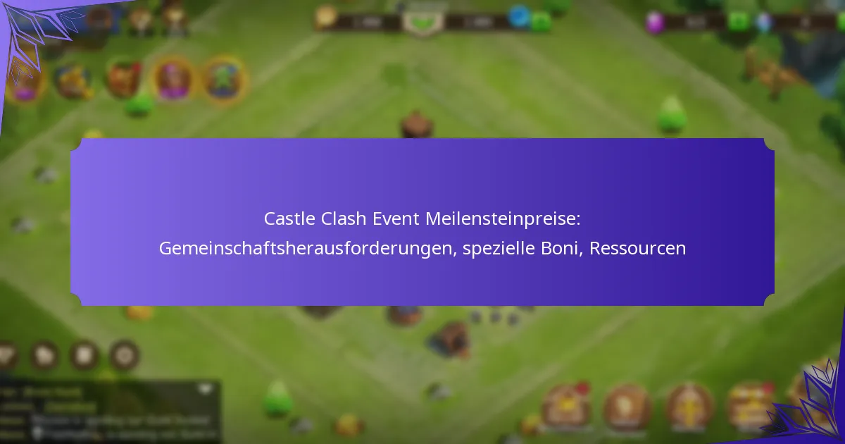 Castle Clash Event Meilensteinpreise: Gemeinschaftsherausforderungen, spezielle Boni, Ressourcen