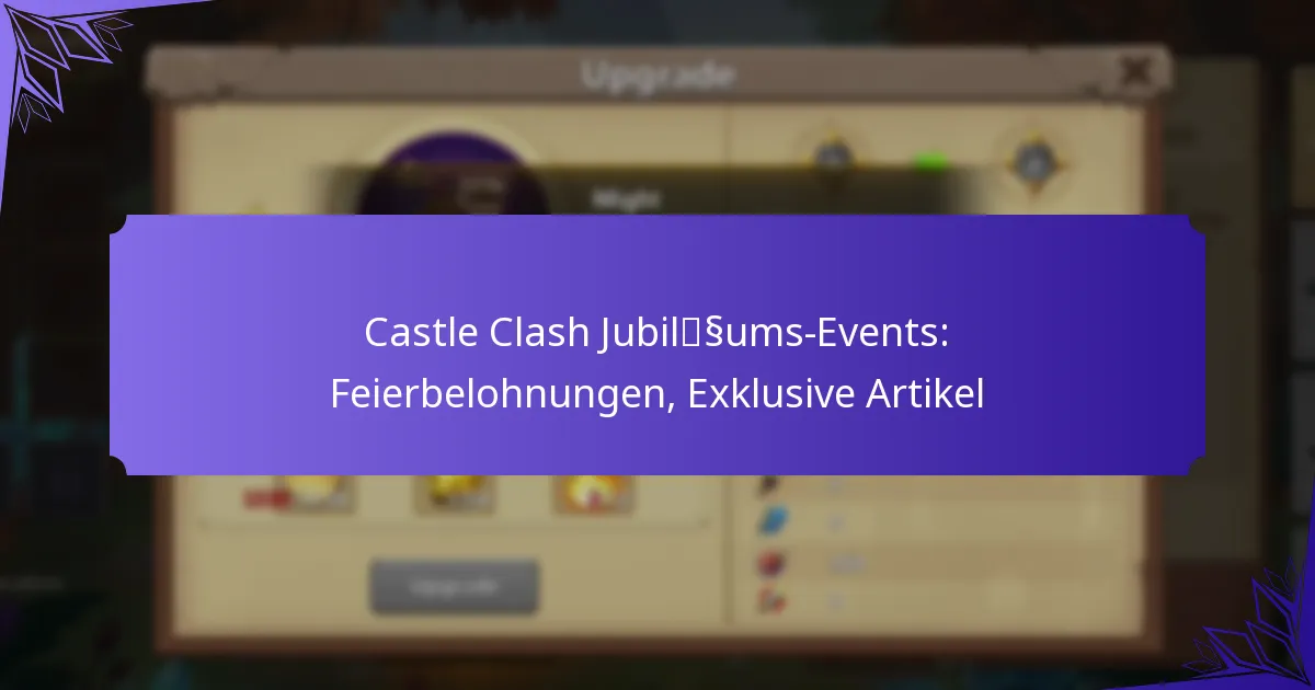 Castle Clash Jubiläums-Events: Feierbelohnungen, Exklusive Artikel