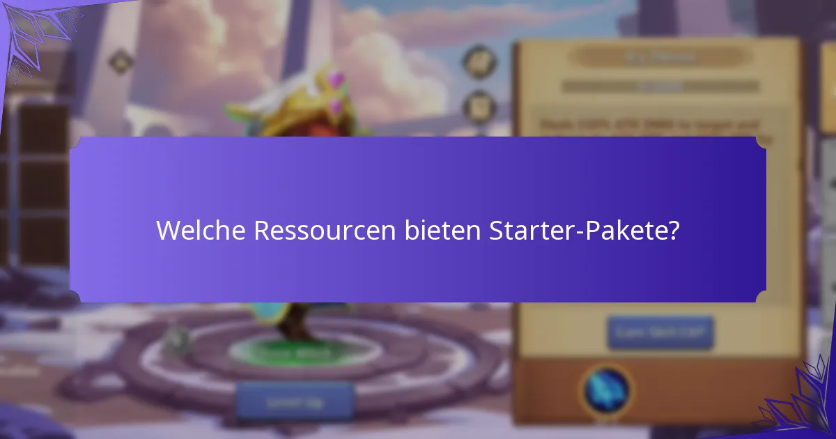 Welche Ressourcen bieten Starter-Pakete?